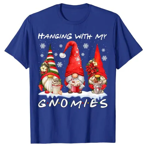 Hanging with My Gnomies Cute Gnomes Christmas Funny Holiday T-Shirt Family Matching Xmas Costume Aesthetic Clothes Graphic Tees