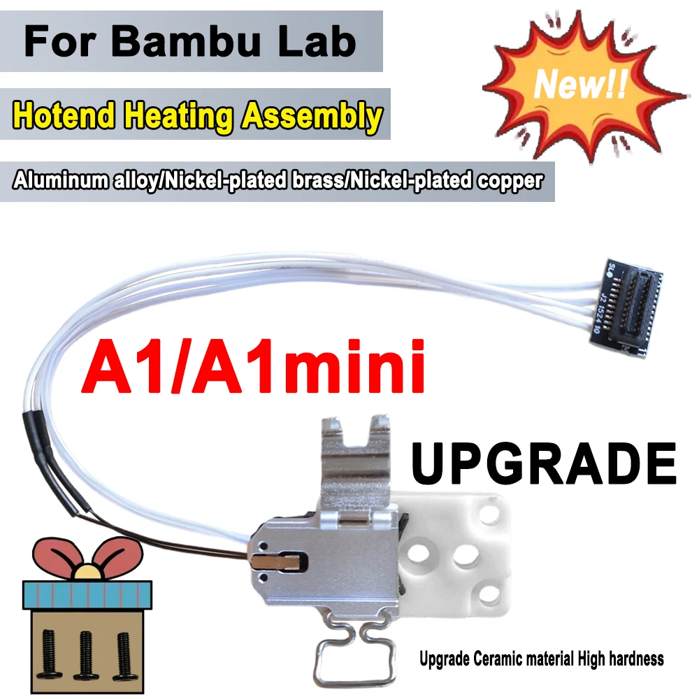

Для Bambu Lab A1 Hotend, обновленный нагревательный блок в сборе, оксид циркония Bambulab A1 Mini Hotend, монтажные аксессуары