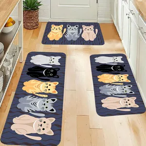 DECORATIVE CAT BEDROOM CARPET, NON -SHOULD KITCHEN ROOM, LAUNDRY, LAUNDRY, HOME FLOOR 12 Main Sales Felpudo Cat - №12