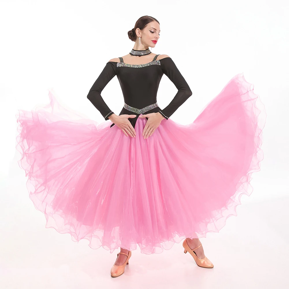 

Waltz Dress Sling Rose Red Party Ballroom Dance Championship Pink Practice Dance Rhinestone Cost-effective White Dress