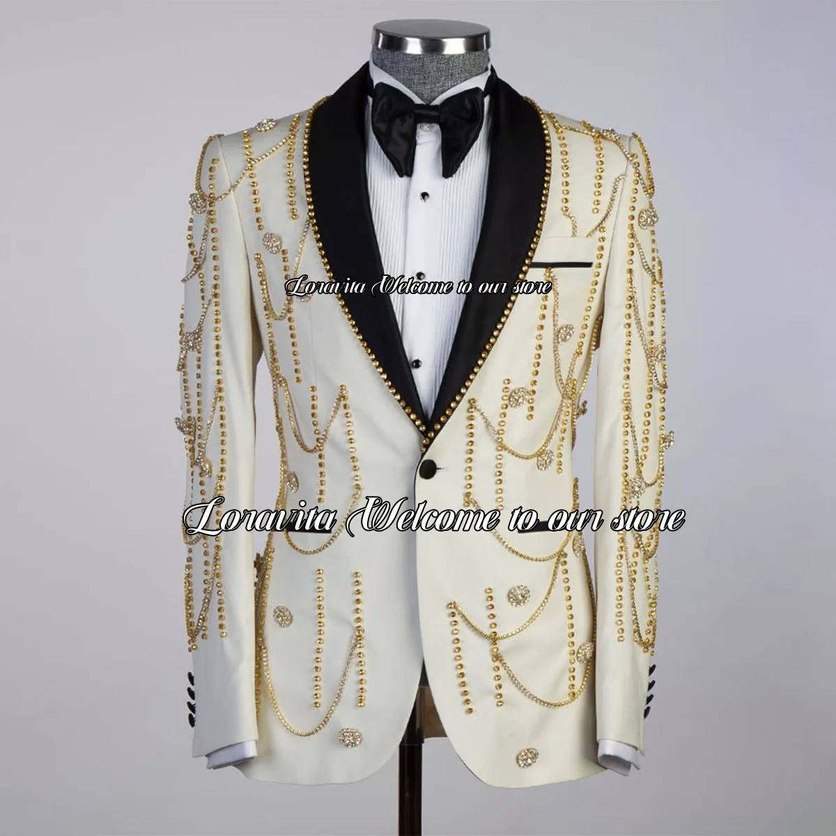 

Luxury Sparkle Diamond Men's Suits Tailore Made Groom Formal Banquet Male Prom Blazers Wedding Tuxedo 2 Pieces Set Costume Homme