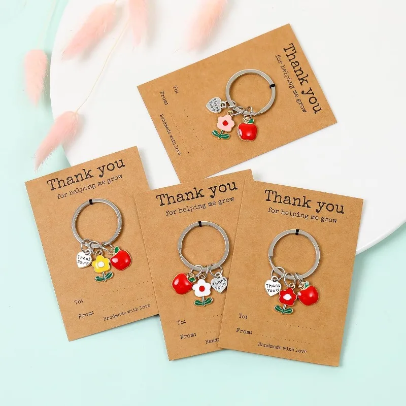 شكرًا لك على مساعدتي مجموعة سلسلة مفاتيح مكونة من 1/2/4 قطعة سلسلة مفاتيح تقدير المعلم هدايا عيد المعلم هدية الكريسماس