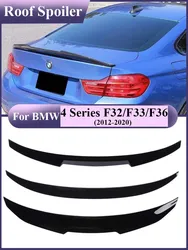 Rear Gloss Black Bumper Lip Trunk Spoiler For BMW 4 Series F32 F33 F36 2014-2020 PSM M4 MP Style Carbon Fiber Wing Tail Kit