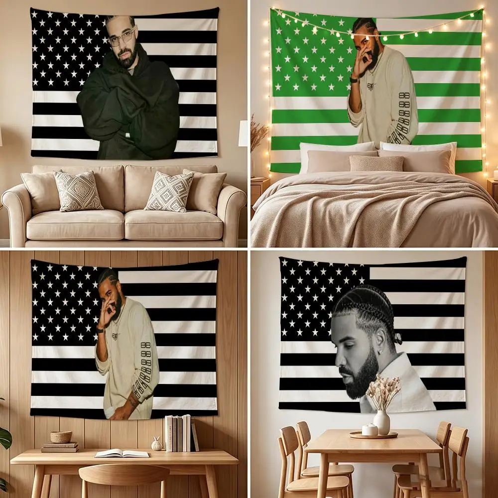 D-Drake Tapestry Custom Living Bedroom Party Dormitory Interior Wall Bohemian Decoration Attached Clip