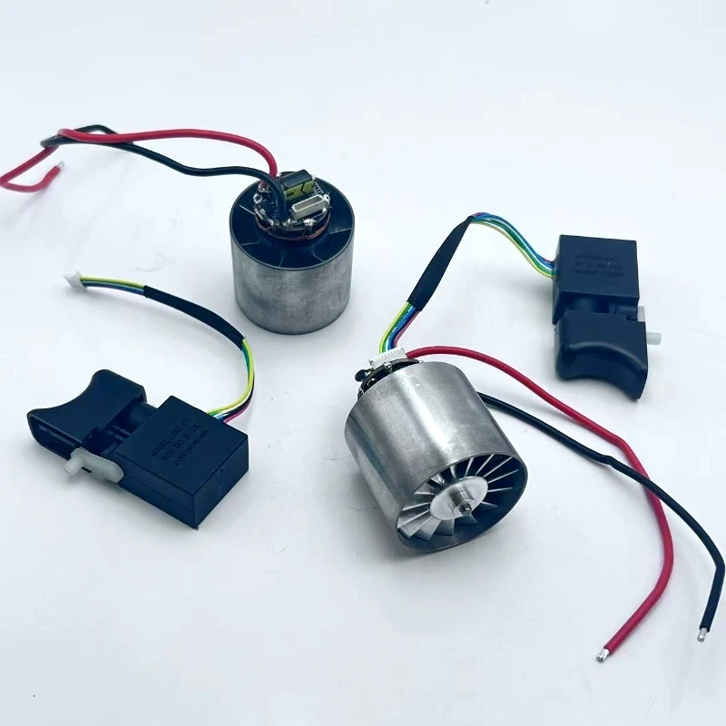 محرك تيار مستمر بدون فرش 40 مم 21 فولت 100000 دورة في الدقيقة سرعة عالية، مع مفتاح الزناد والتحكم المتغير في السرعة، مناسب جدًا لأدوات DIY