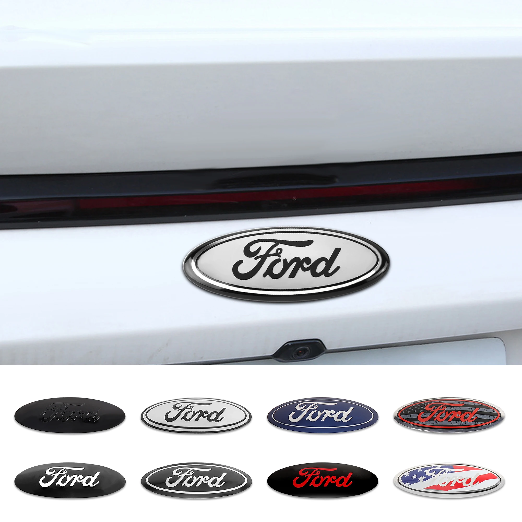 1PCS Car Front Grille Badge Replace Trunk Emblem Lid Logo Decor For Ford Escape Focus Fiesta Mk7 Puma Ranger Kuga MK7 MAX Taurus