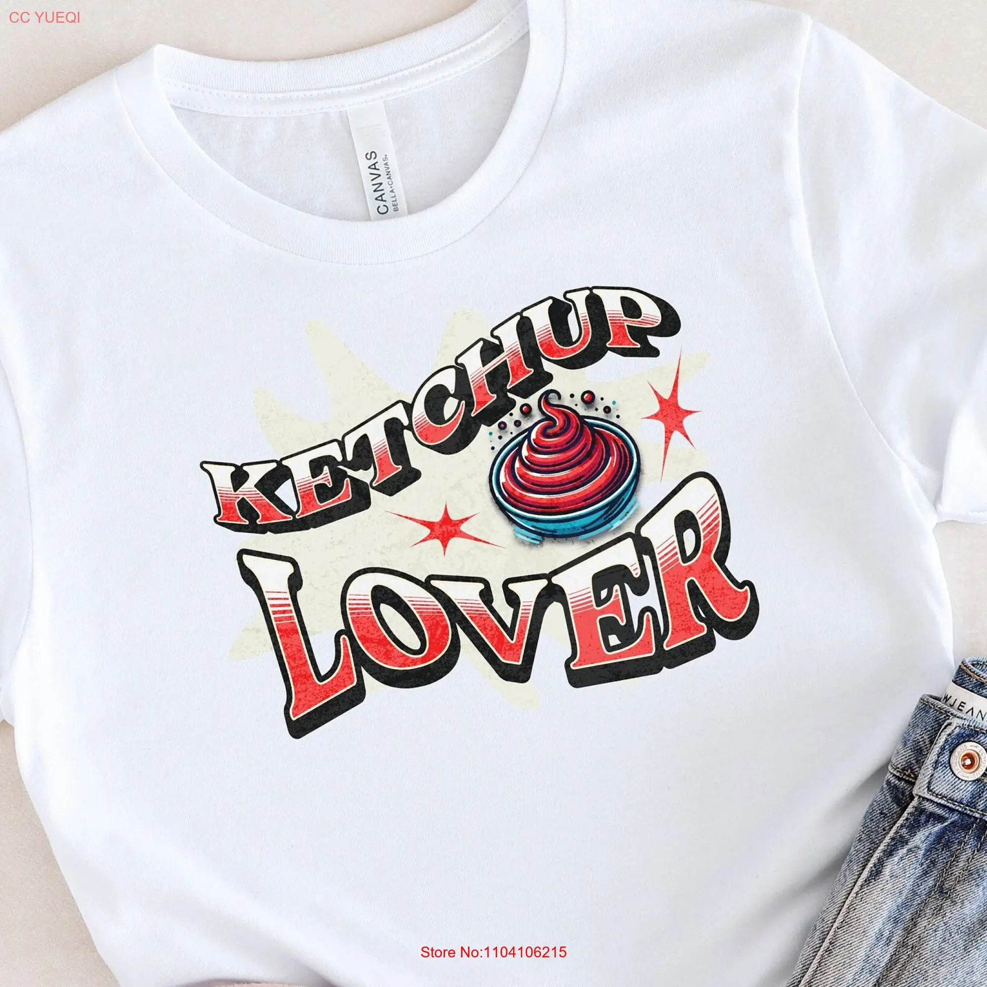 Ketchup Lover T Shirt Tomato For Foodie of Condiment Retro Vintage Funny Fast Food long or short sleeves