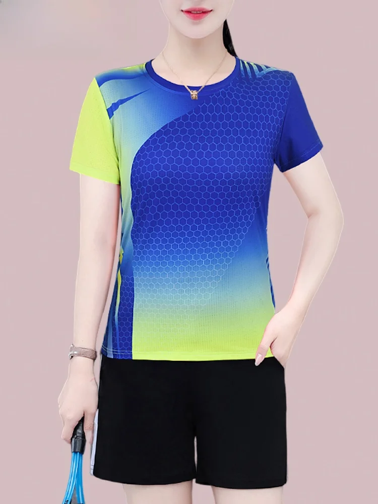 Conjunto Esportivo TUCANO de Secagem Rápida F Verão 2026 Novo para Treino de Badminton e Tênis, Cseta de Manga Curt...