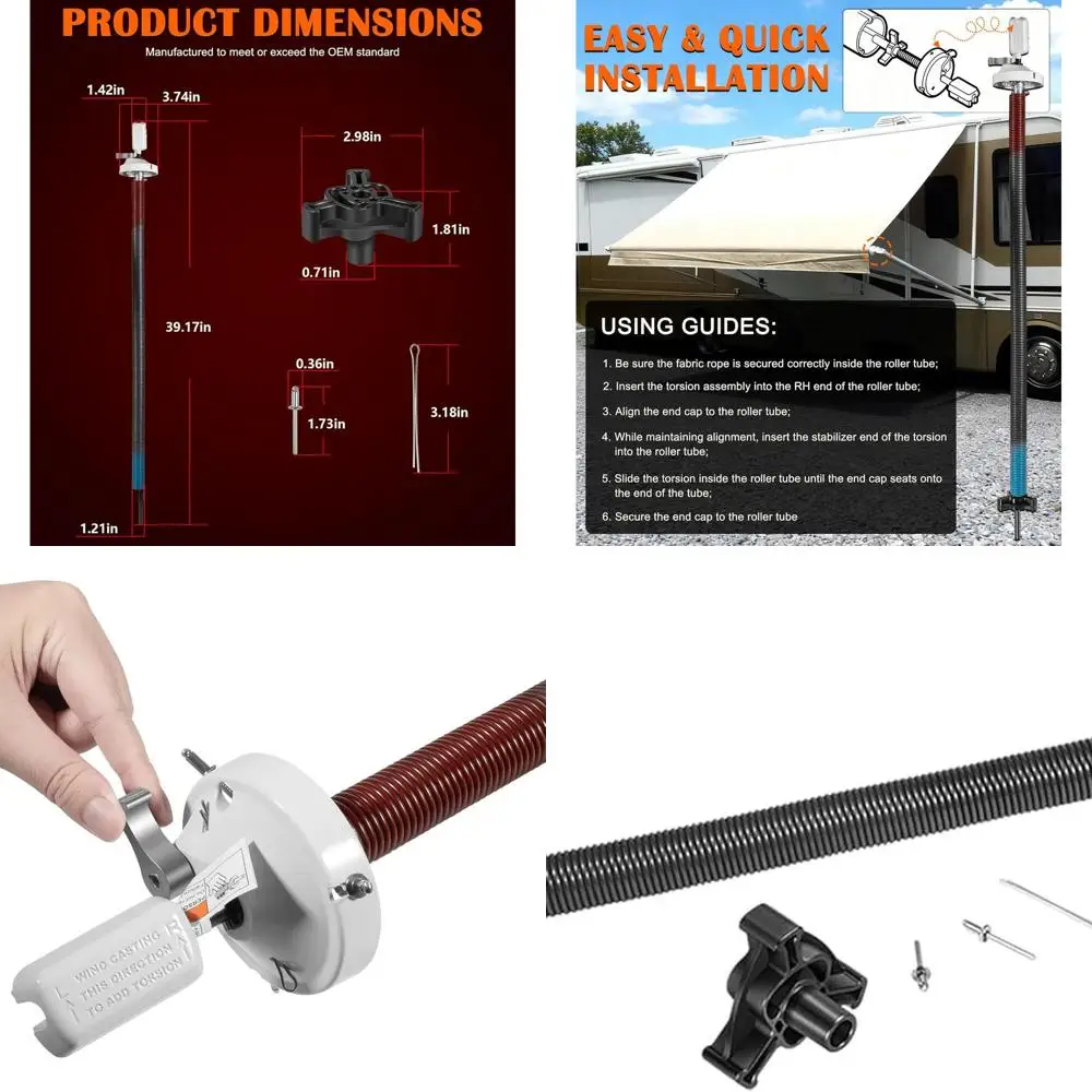 

Bonbo 3108399.035B Торсионный рычаг маркировки для автофургона в сборе | Правая рука — идеально подходит для Dometic A&E 8000 8500, 8500 Plus, 9000, 9000