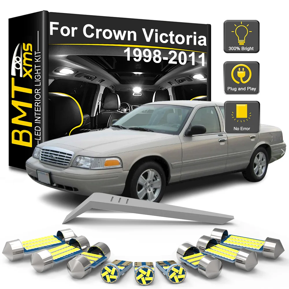 

BMTxms 13PCS LED Interior Light Bulb Kit For Ford Crown Victoria 1998-2006 2007 2008 2009 2010 2011 Car LED Dome Lamp Canbus