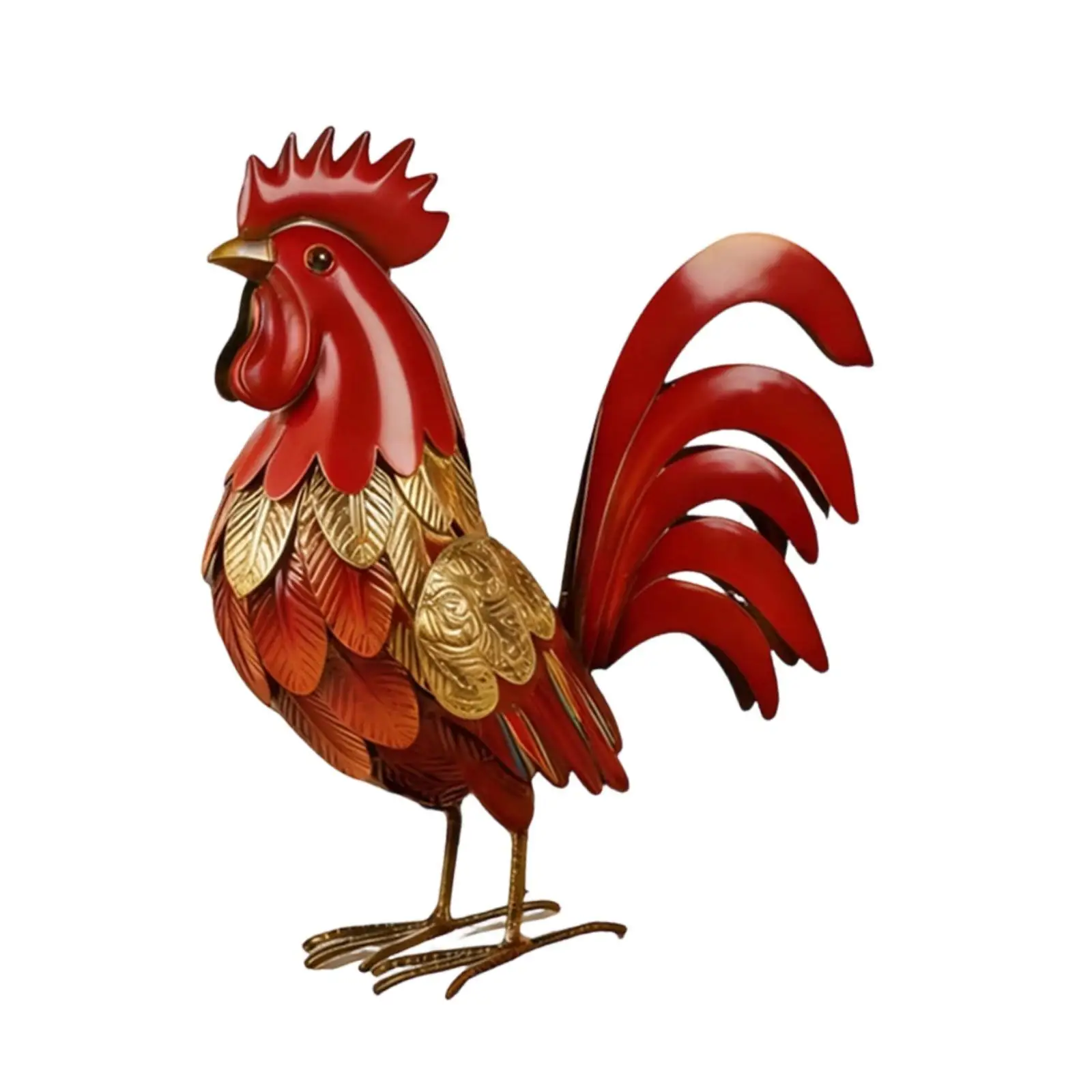 

Статуэтка петуха, фигурка животного, DIY, для балкона, многофункциональная, для улицы, для газона, декор для патио, красный ландшафтный орнамент, садовые аксессуары