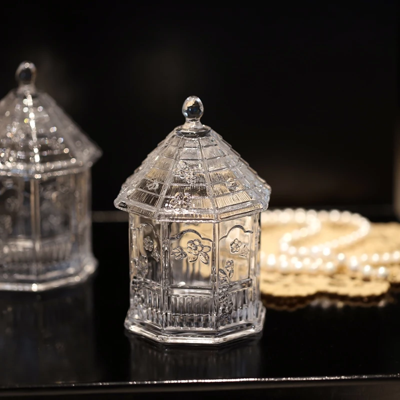 

Европейская стеклянная скульптура-цветочница, шкатулка для украшений, контейнер для ватных палочек, сахарница, кухонный контейнер для хранения, банка для конфет