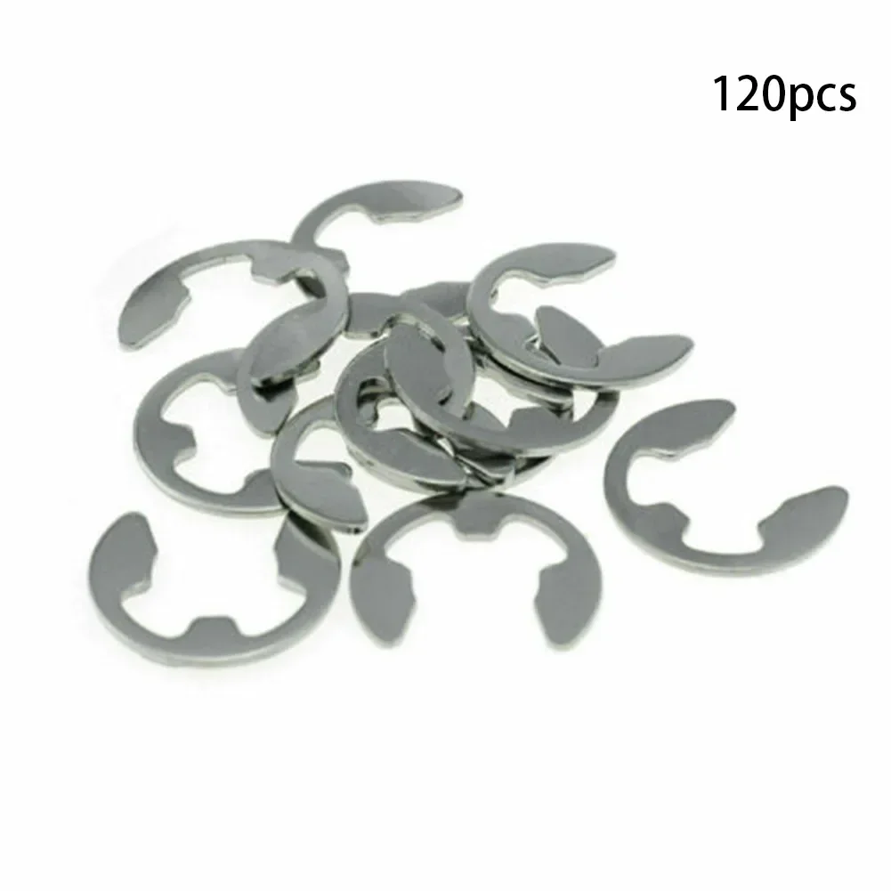 120 Pcs Snap Ring Set M1 5 to M10 Stainless Steel E Clips C Circlip Kit Assorted Sizes for Various Stationary Tasks