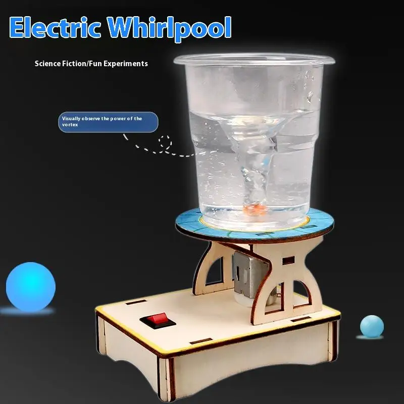Water Swirl Maker Wooden Puzzle 1Set DIY Electric Science Experiment Toy Novelty Educational Gifts For Children