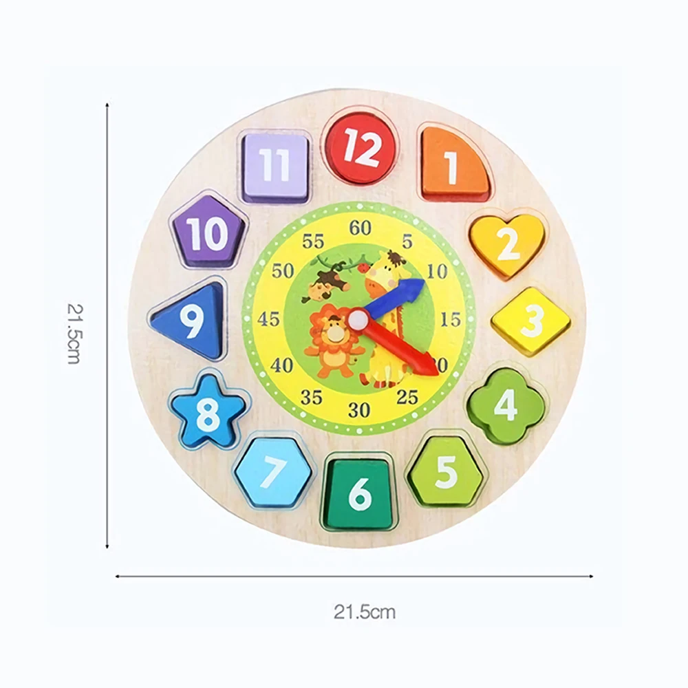 Horloge à blocs en bois, appairage numérique, réveil, jouets éducatifs à enfiler