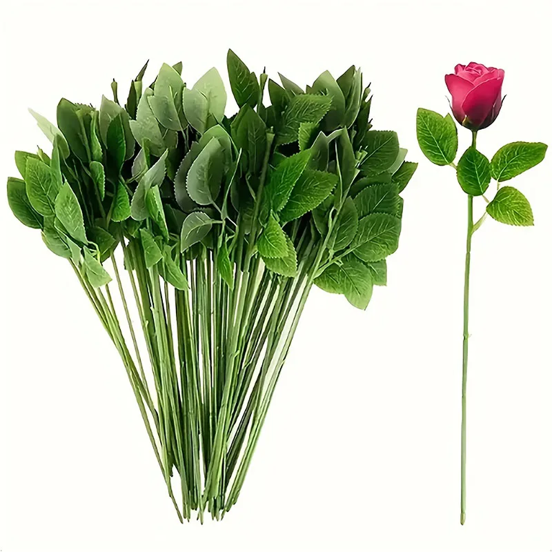 

Realistic Fake Rose Stems With Leaves Faux Flower Branches Suitable For Weddings Parties DIY Bouquets Artificial Roses