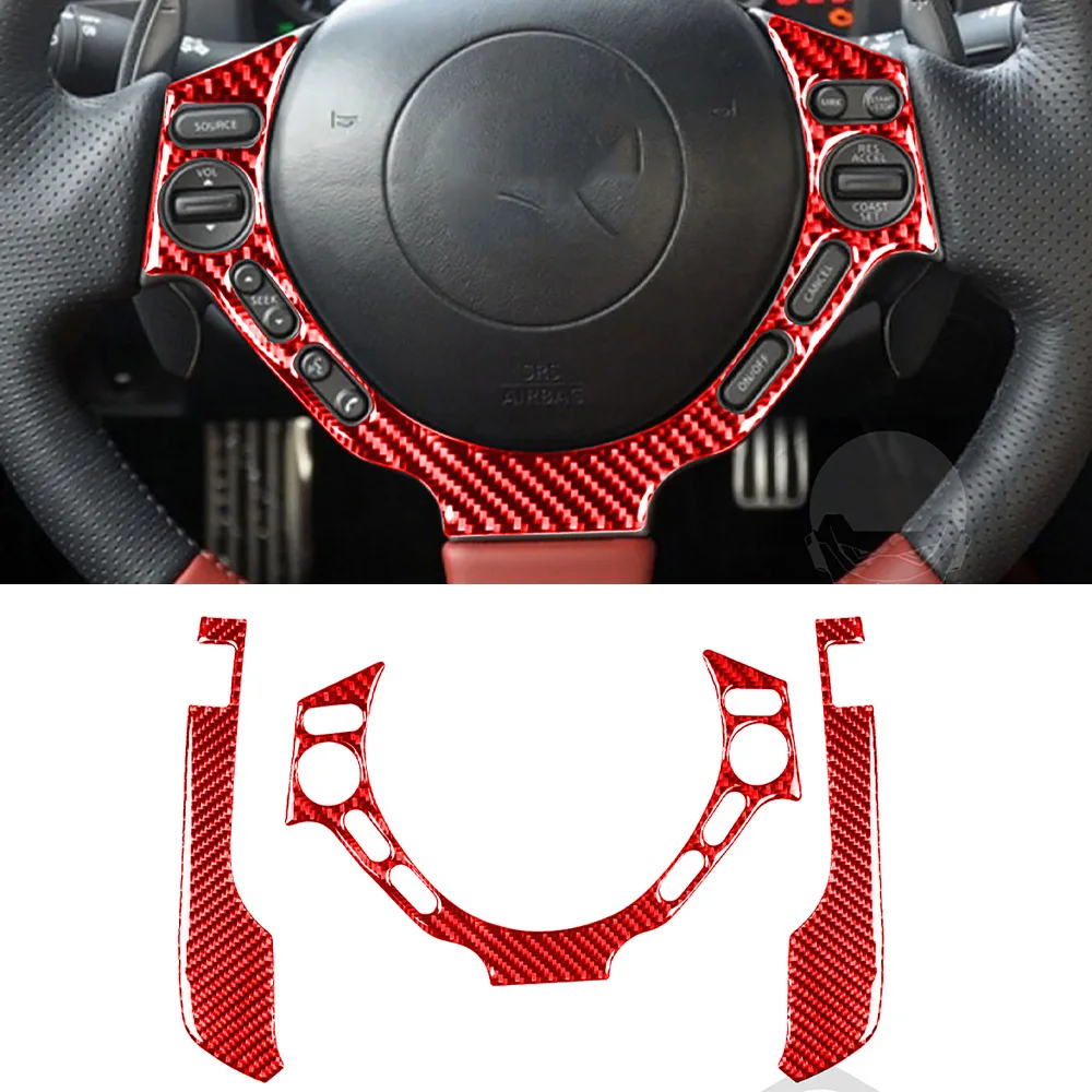 

Dashboard steering Wheel Cover Trim Sticker Decal for Nissan GTR R35 2008-2016 Car Interior Accessories Carbon Fiber