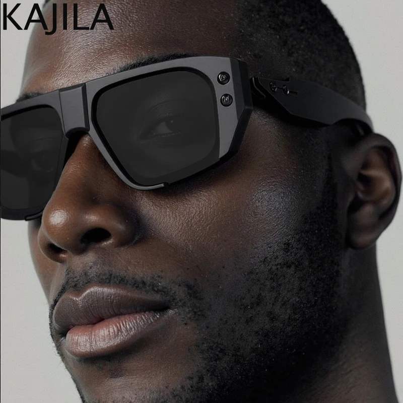 

Retro Steampunk Polarized Square Sunglasses Men 2025 Luxury Brand Vintage Punk Shield Driving Sun Glasses Male Outdoor Shades