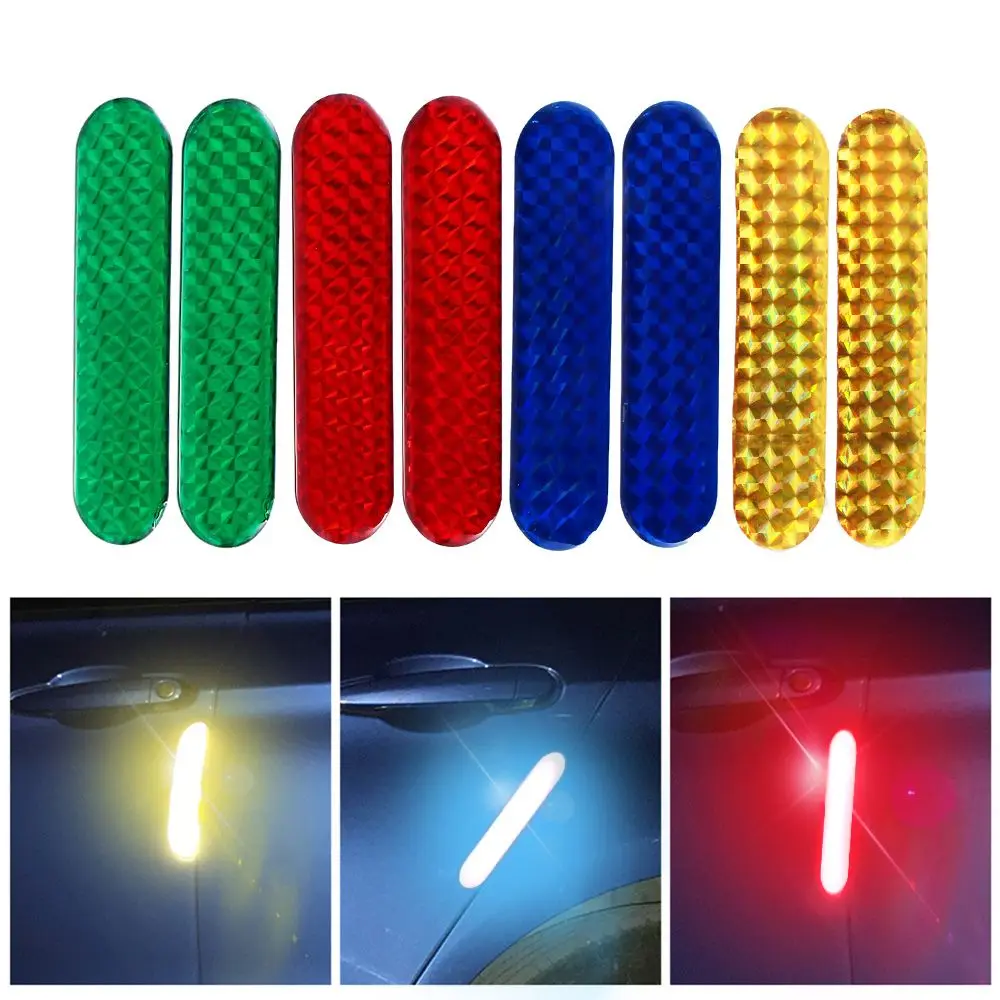 

2Pcs New Decal Night Lamp Door Sticker Car Reflective Strips Warning Tape Safety Mark