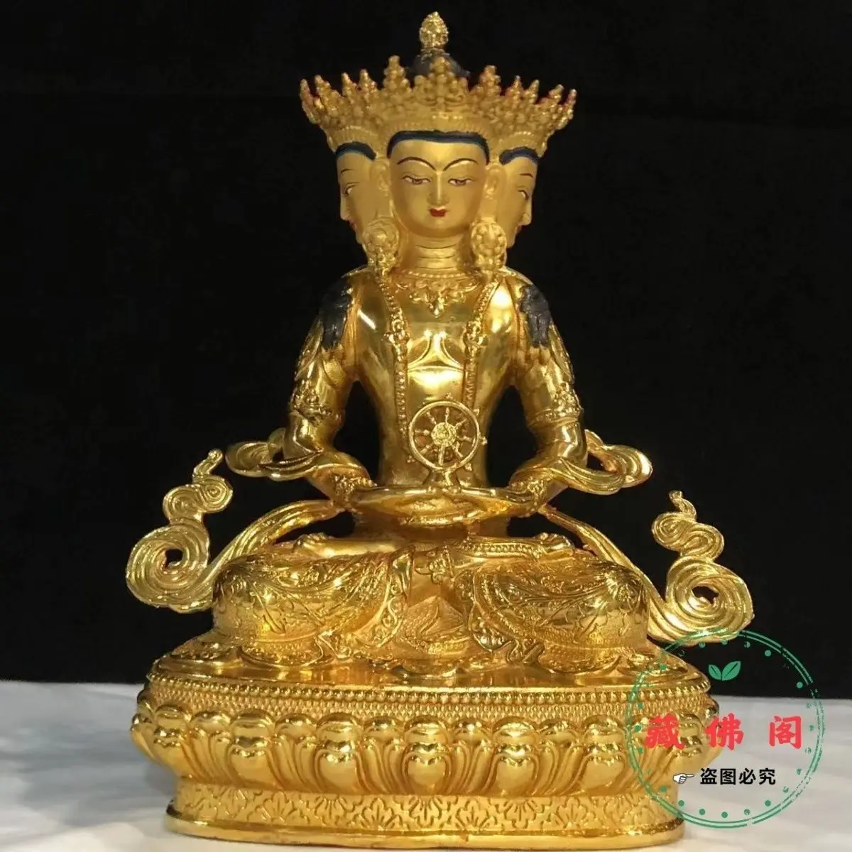 One foot big day, such as pure copper, full gilt Tibetan Buddha statue, living room home furnishings, Buddha statues, home brass