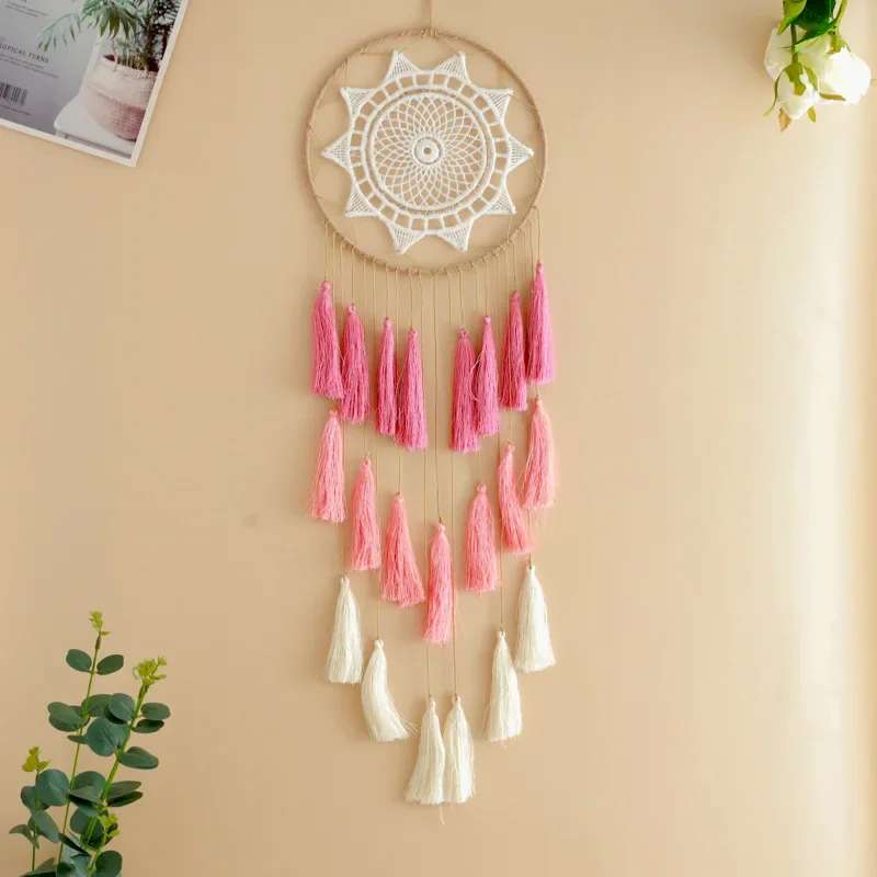 

Colorful Splicing Dream Catcher Tapestry Wall Hanging Room Decor Tassel Woven Home Atmosphere Tapestry Creative Pendant Tapestry