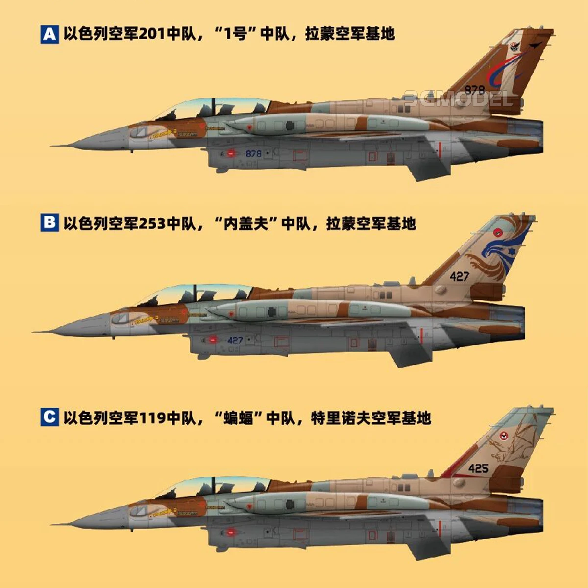 Great Wall 1/48 L4835 F-16I Sufa Kit de modèle de chasse 2 places de l'armée de l'air israélienne |   Premier cadeau gratuit pour 2 pilotes et autocollant pour couverture de cockpit