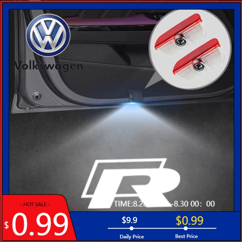 

VW 2026 Новинка: 2 шт. светодиодных проекторов с логотипом для дверей автомобилей Golf 5 6 7 8, SR, R-Line, Tiguan, Arteon, CC, Jetta, Passat, EOS, POLO. Подсветка дверей.