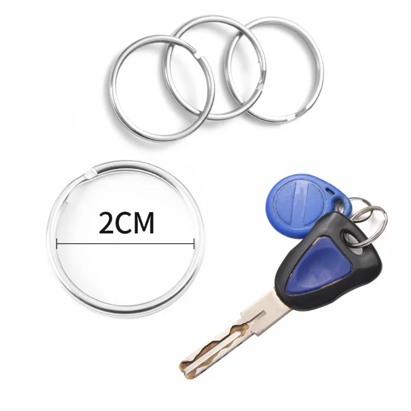 20/100 Stuks Metalen Zilveren Sleutel Ringen Rvs Hole Key Ring Split Sleutelhanger Rhodium Plated Ronde Split Sleutelhanger diy Groothandel