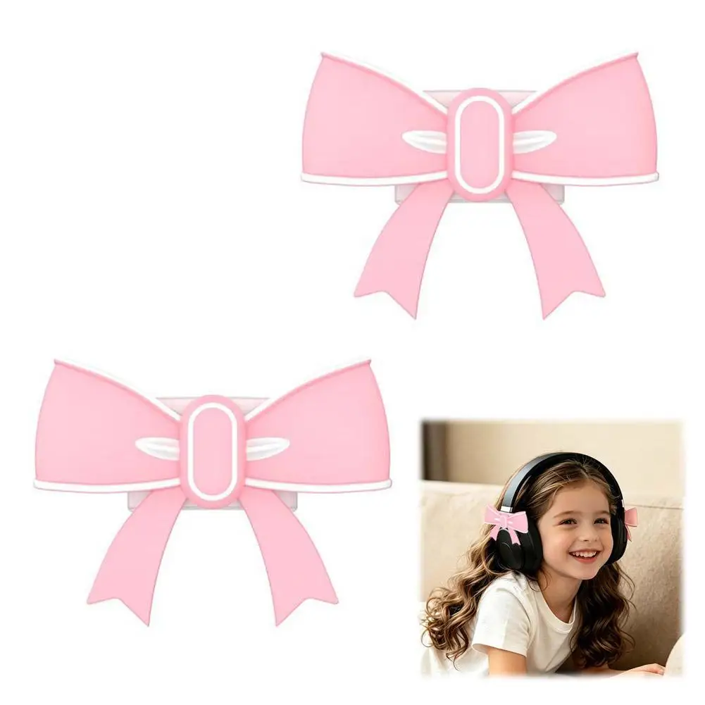 Cute Bow Decor Clip For Beats Studio Pro Headphone Accessories Aesthetic Kawaii Bowknot Headband Decoration Clip Set