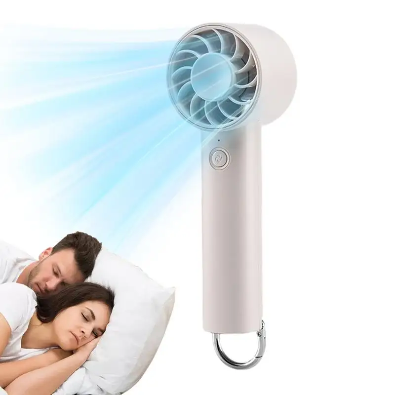 Handheld Fan Rechargeable Portable Hangings Turbine Fan Personal Rechargeable Pocket Fan With Carabiner Buckle Travel