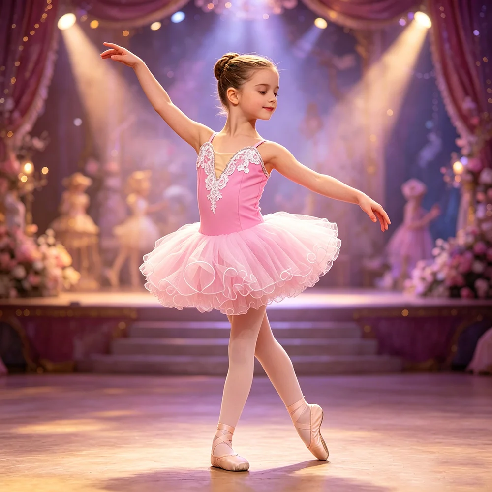 

Pink Tutu Tulle Dress for Toddler & Kids Ballet Contemporary Dance Recital Performance Costume High Quality Ballet Dress