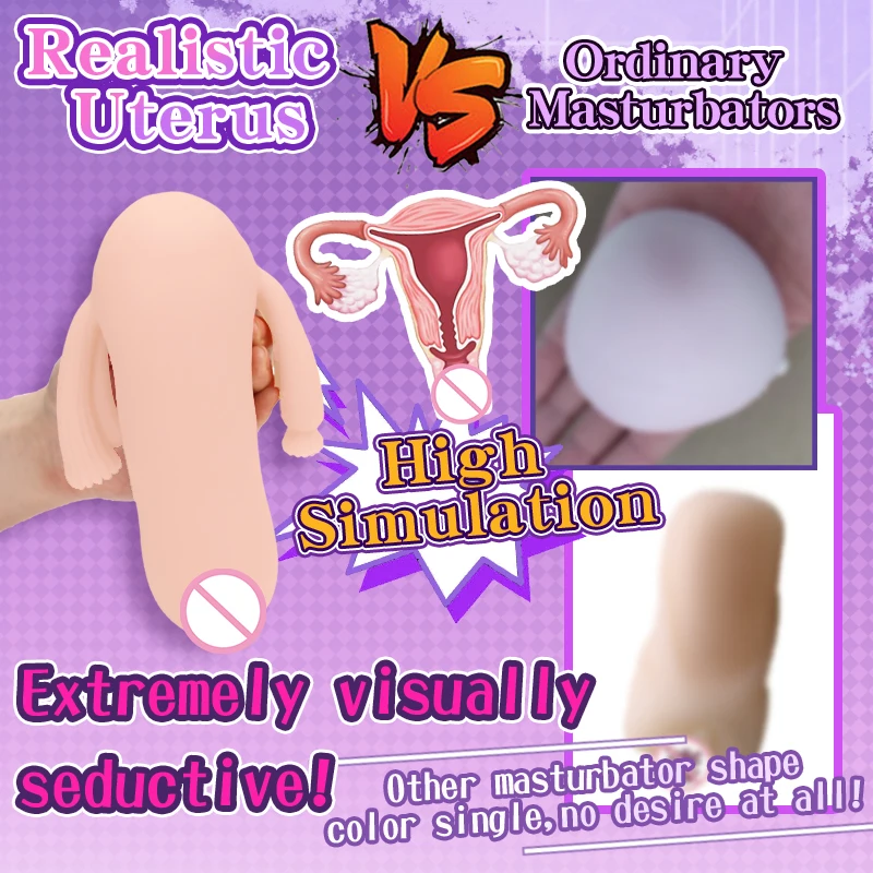 YUU Artificial Vagina Real Uterus Male Masturbator Cup Anime Pocket Pussy Adult Supplies Erotic Womb Model Sex Toys for Men 18+