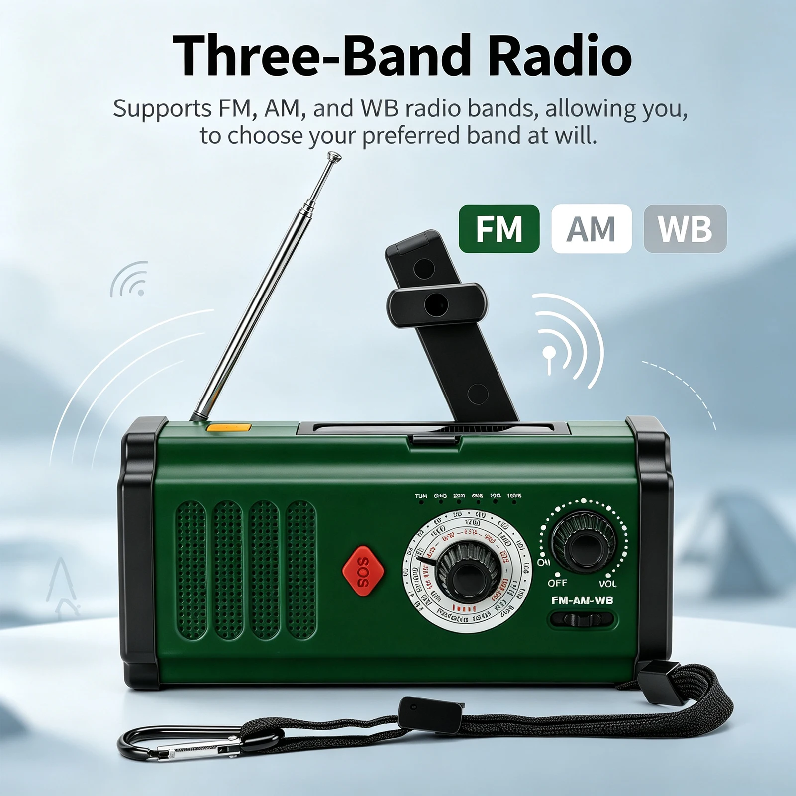 ポータブル緊急気象ラジオ ソーラー手回し式FM/AM/WBラ - Emergency Radio Solar のレビューと価格