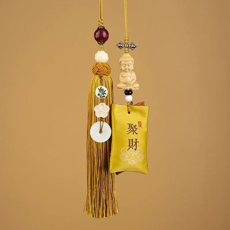 Creative Sachet Automobile Hanging Ornament Perfume Bag Antique Tassel Safety Ornaments Sachet Lucky Bag Sandalwood Bag Pouch Pe