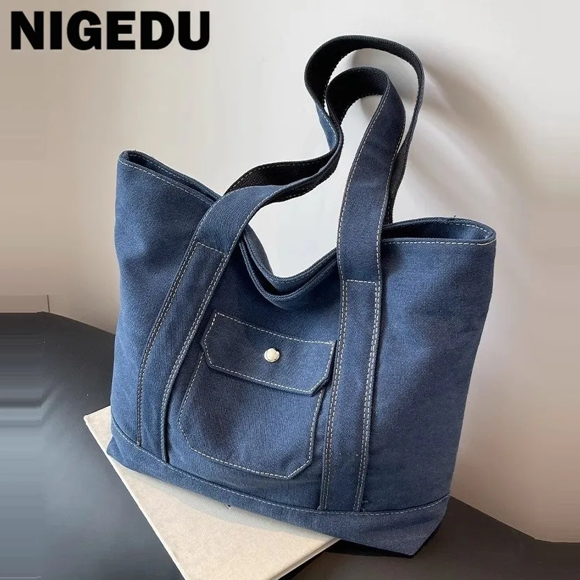 

NIGEDU Casual women handbag large capacity Canvas big Totes Commuting Female Shopping bag ladies Shoulder Bags bolsa feminina