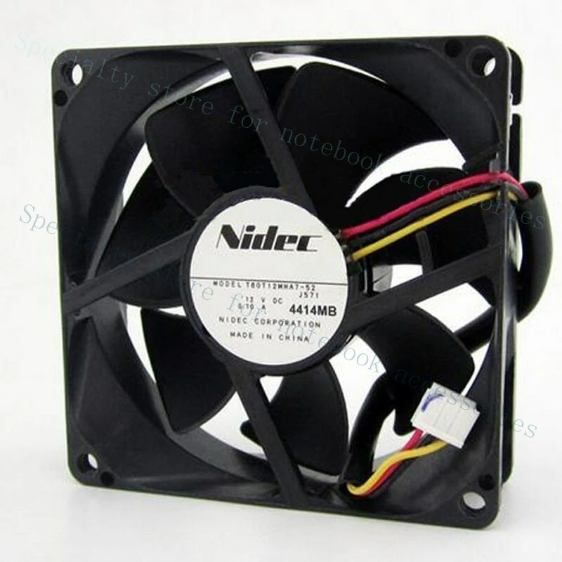 A+ NIDEC 8CM 80*80*25mm T80T12MHA7-52 DC 12V 0.10A  3-Lines Ultra Quiet Cooling Fan
