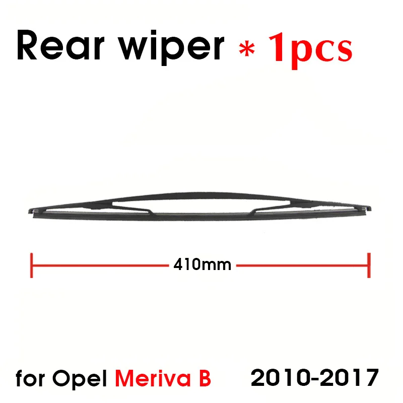 Car Rear Wiper 410mm For Opel Meriva B Hatchback 2010-2017 Rear Back Window Windscreen Windshield Wipers Auto Accessories