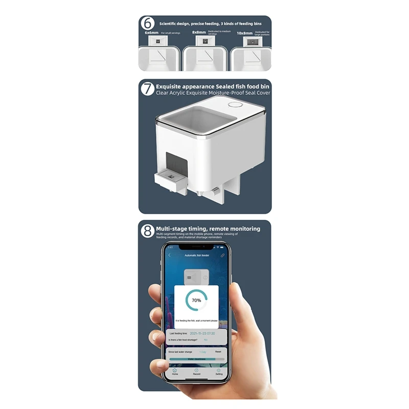 ABPP-comedero inteligente para peces para tanque de acuario, 450Ml, gran capacidad, Wifi, comederos automáticos, temporizador, dispensador de alimentos