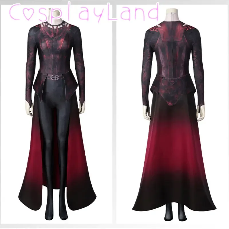 

In The Multiverse of Madness Superhero Outfit Wanda Cosplay Printing Jumpsuit Scarlet Witch Costume Women Spandex Bodysuit