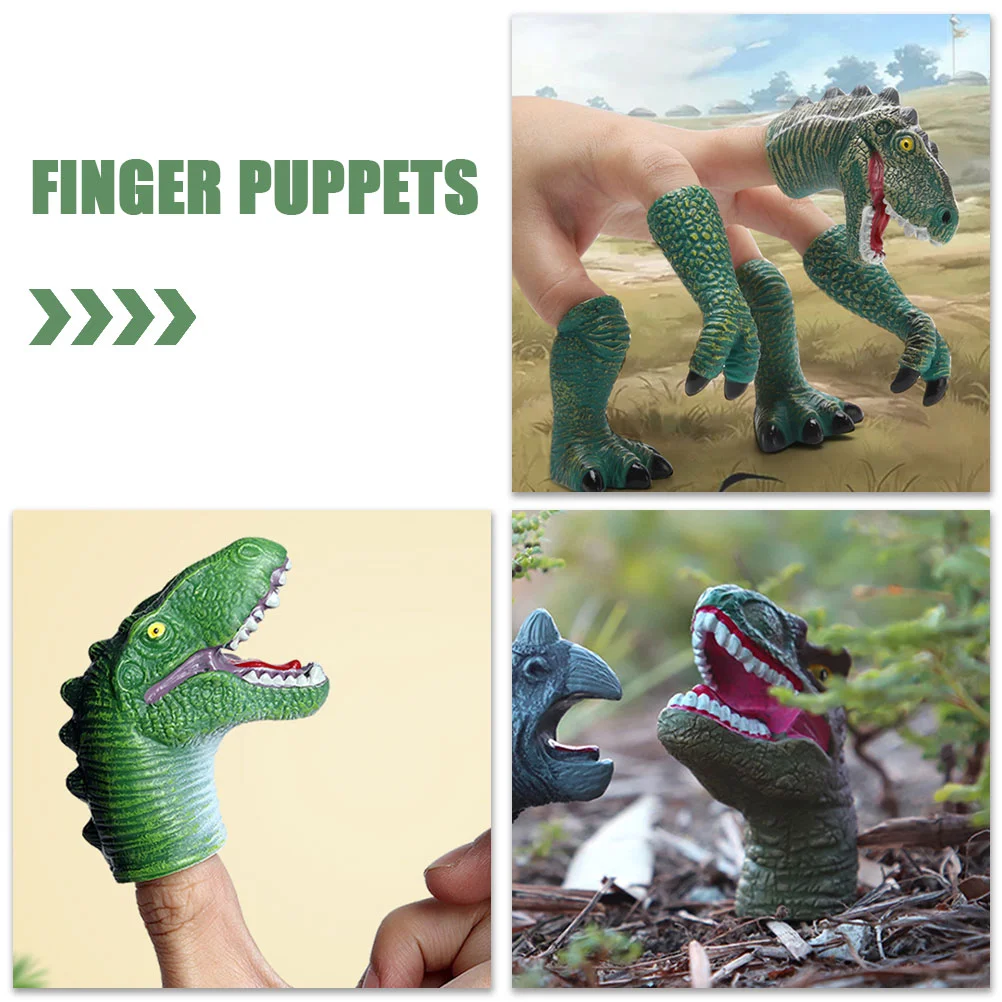 Puppet Dinosaur Hand Toy Finger Toddlers with Feet Animal Puppets Talking Story Green Parent-child