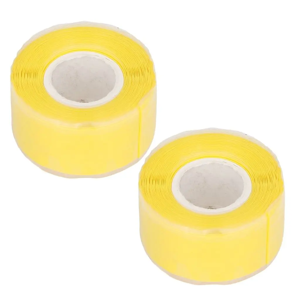 2pcs Yellow -60°—260° Self Fusing Tape UV Resistant 1-35KV Waterproof Silicone Tape Self Amalgamating Tape For Home Improvement