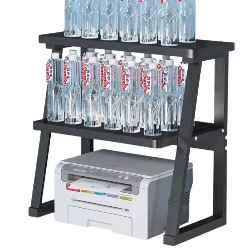 

Office Desk Desktop Printer Storage Rack Double-layer Bracket Steel Frame Structure for Easy Installation