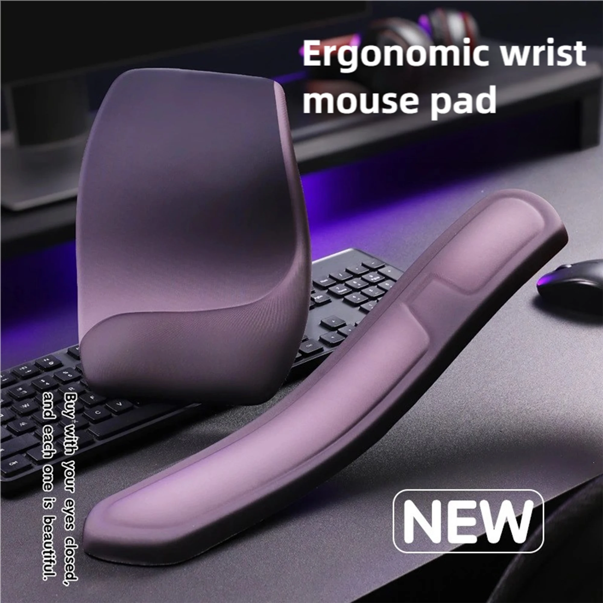 

New Cute Square Pattern Silicone Wrist Rest Mouse Pad Large Non-Slip Desk Mat Ergonomic Keyboard Pad for Office Home Gaming