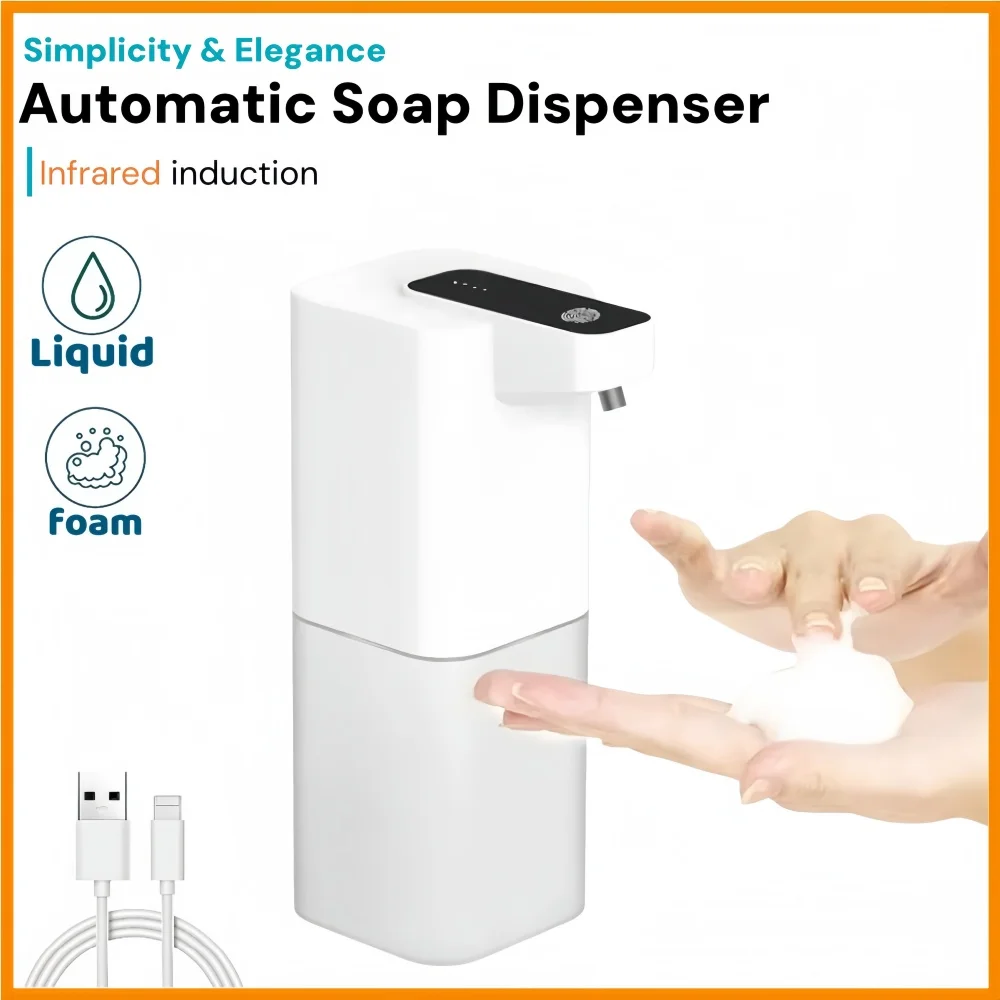 

New Bathroom Automatic Sensing Soap Dispenser Type C Multiple Levels Contactless Electric Frother Charging Wall Mounted Vertica