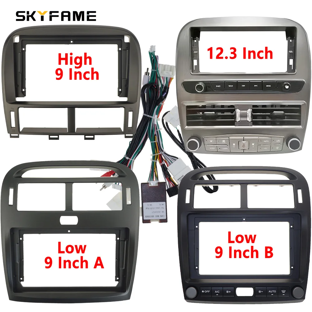 SKYFAME 9/12.3 Inch Car Fascia Frame Adapter Canbus Box Decoder Android Radio Dash Fitting Panel Kit For Lexus LS430