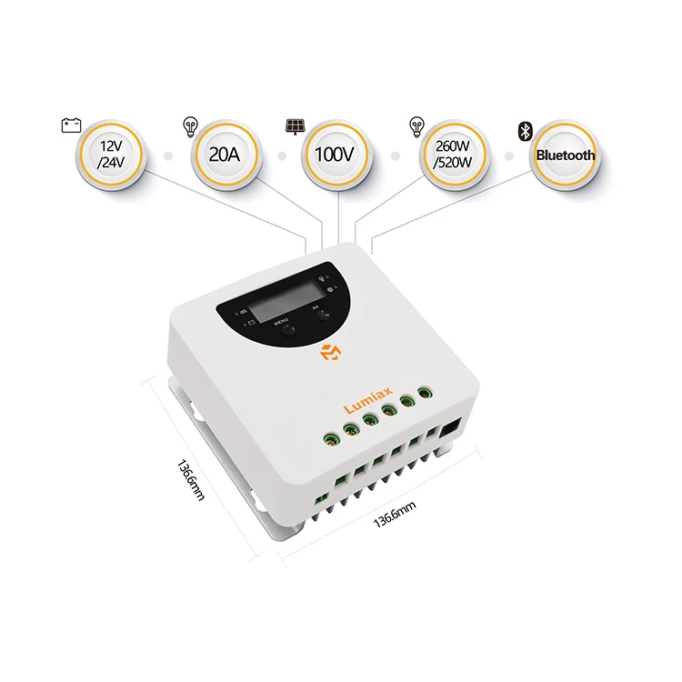 Lumiax 12V 24V 48V 60A 40A 20A Solar Power Panel System Bluetooth Yacht RV Camper MPPT Charge Controller Regulator