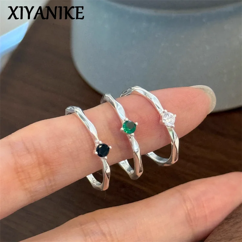 

XIYANIKE Colourful Zircon Adjustable Finger Rings For Women Vintage Fashion New Jewelry Accessories Gift Party Birthday anillos