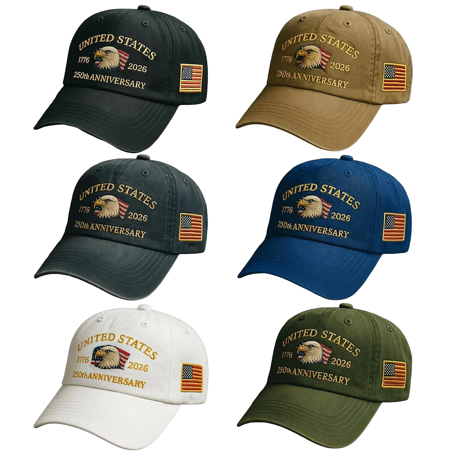 الولايات المتحدة 250th الذكرى في الهواء الطلق قبعة الشمس تنفس مريحة الشمس قناع قبعة قابل للتعديل الرجعية المطبوعة قبعة بيسبول للنساء الرجال #1