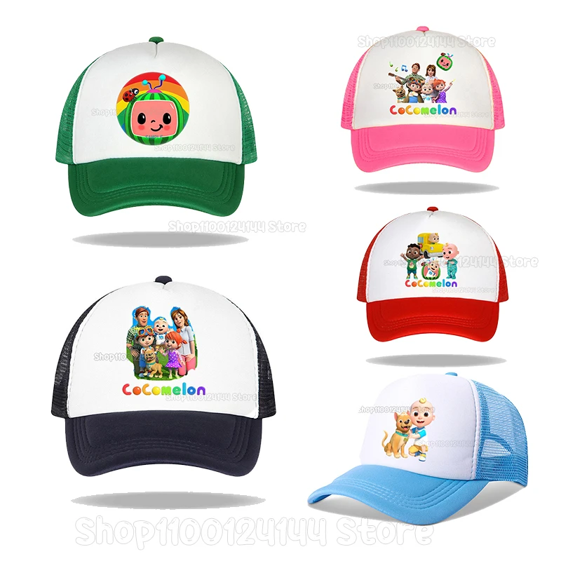 Gorra de béisbol para niños CoCoMelons, gorra con estampado de dibujos animados para adultos, gorra transpirable de verano para niños y niñas, gorra de red HipHop, regalo de moda