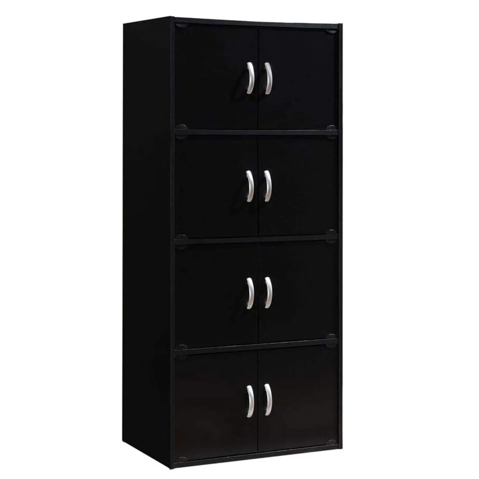 

8 Door Enclosed Multipurpose Storage Cabinet for Home and Office, Black United States